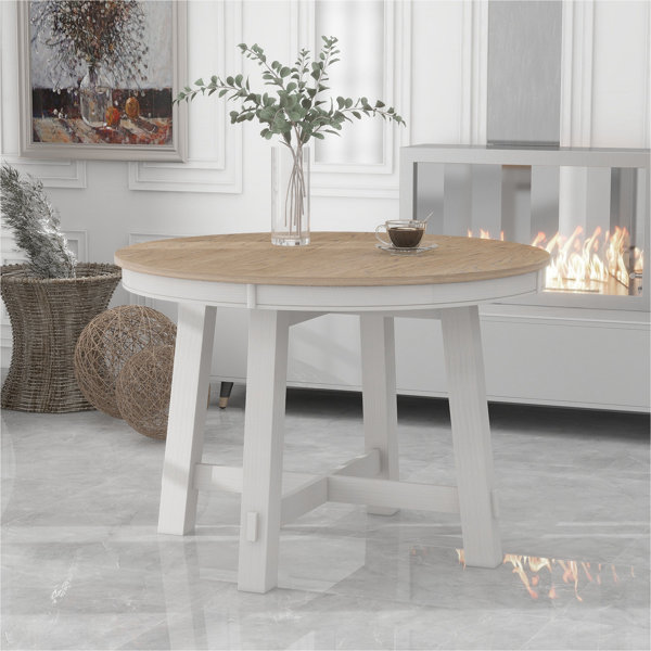 Latitude Run® Farmhouse Round Extendable Dining Table With 16" Leaf ...